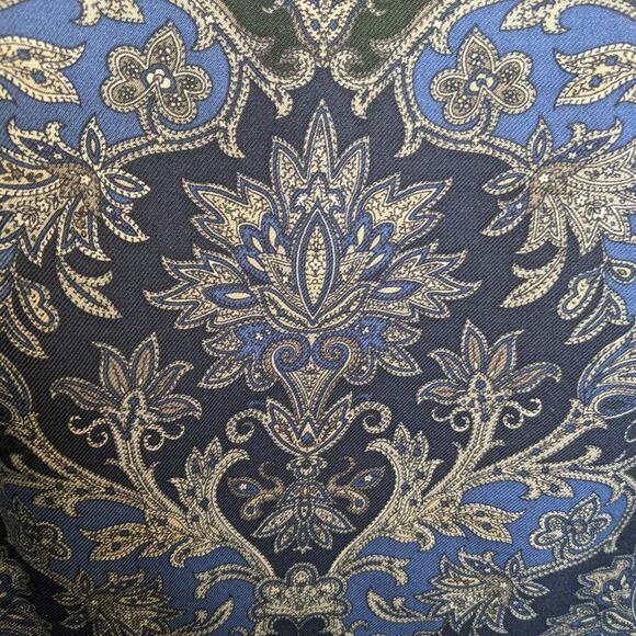 Talbots Vintage Silk Wool Skirt 10 Paisley Floral Midi Straight Classic Cottage - Picture 10 of 11